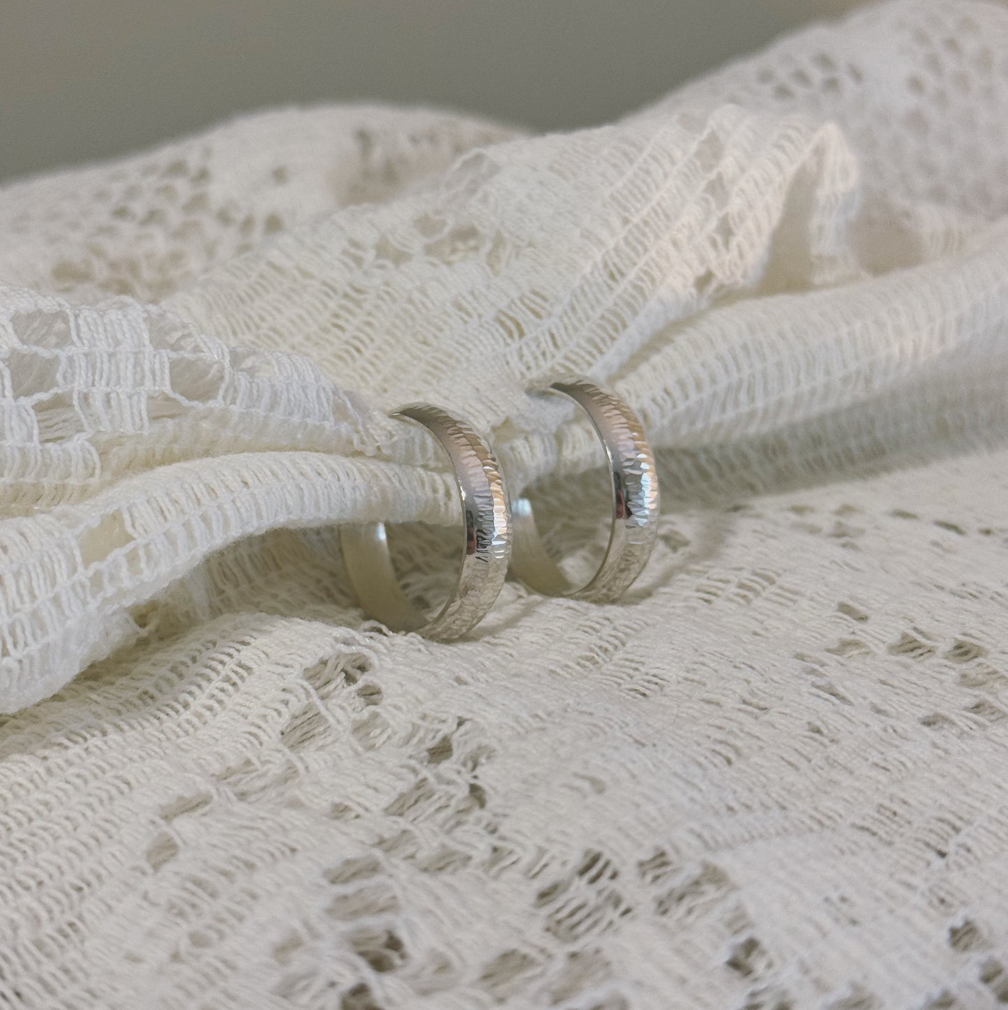 Hoop Earrings - Semithick & Textured